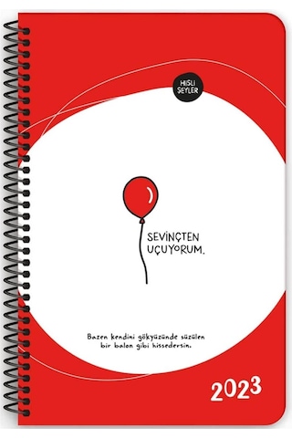 2023 13x19,5cm Haftalık Ajanda - Sevinçten Uçuyorum Kırmızı / 831253 Kırmızı