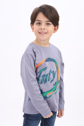 Toontoy Kids Toontoy Erkek Çocuk Baskılı Bisiklet Yaka Uzun Kollu Tişört Ekru