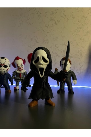 Ghost Face Figürü Scream Korku Filmi Koleksiyonluk Maskeli Modeli, 3d Baskı Dekoratif Figür 13cm