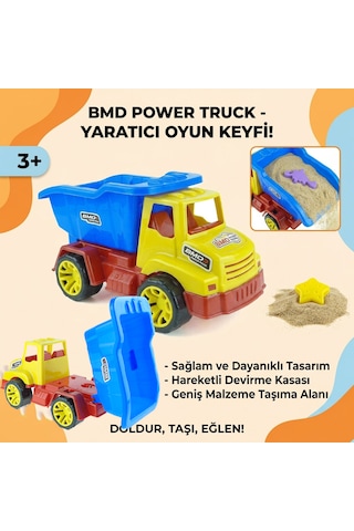 Oyuncak Damperli Kamyon - 25x15x13 Cm - Çocuk İnşaat Aracı Açık Mavi