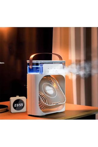 600 Ml Ultrasonik Hava Nemlendirici Buhar Makinesi Ve Aroma Difüzörü Ve Buzlu Klima Rgb Işıklı