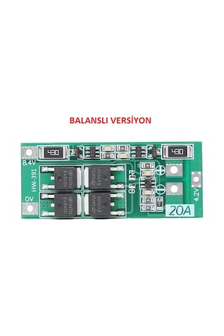 Robotiko-2S Bms 20A 18650 Lityum Pil Şarj Koruma Devresi Balanslı