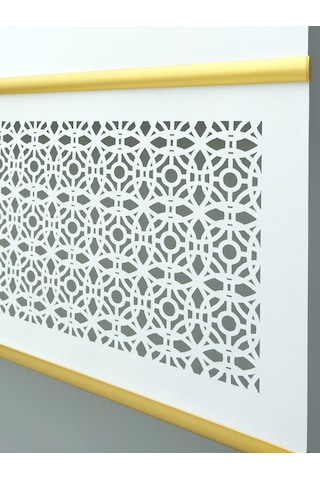 Lazer Kesim Stor Perde - Gold Lama Detaylı 001