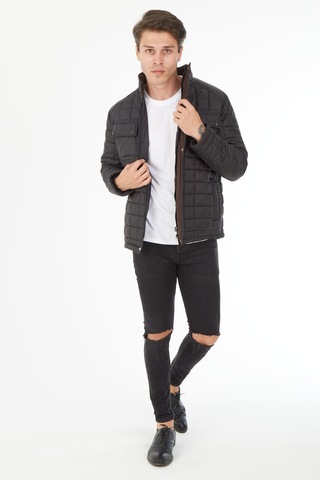 Sposo 1732 Su Itici Ve Rüzgar Geçirmez Siyah Erkek Kaban Siyah