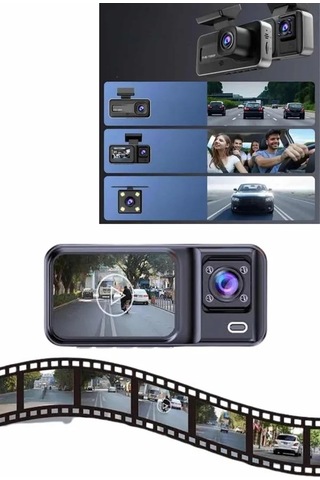 Dvr Araç İçi Kamera Ön Ve İç Kamera 2 İnç Ekranlı Çift Kamera 08187555