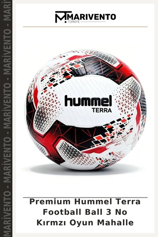 Premium Hummel Terra Football Ball 3 No Kırmzı Oyun Mahalle Kırmızı