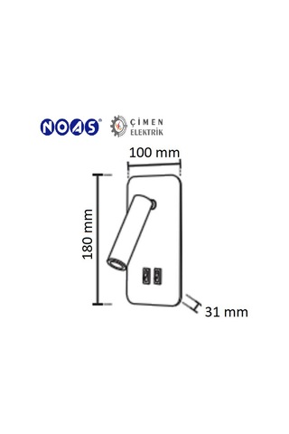 Noas Yl85 1732 Beyaz Kasa Ronda Led Dekoratif Aplik 3+7w 3200k Gün Işığı Beyaz