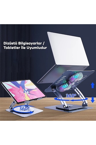 Ally T619g 360 Dönebilen Alüminyum Alaşım Soğutucu Masaüstü Lap