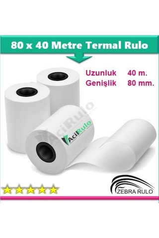 100 Adet 80x40m Goojprt Jp-80 Yazıcı Rulosu 40 Metre