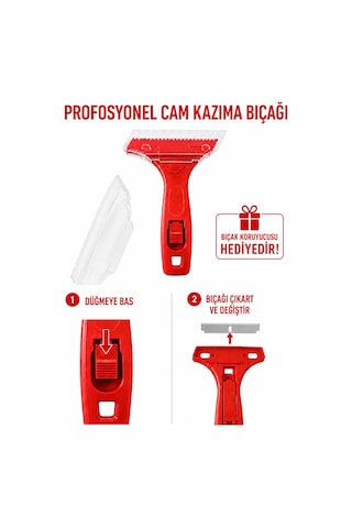Profesyonel Cam Kazıyıcı Jiletli Cam Kazıma Bıçağı Etiket Boya Silikon Yapışkan Temizleyici Siyah