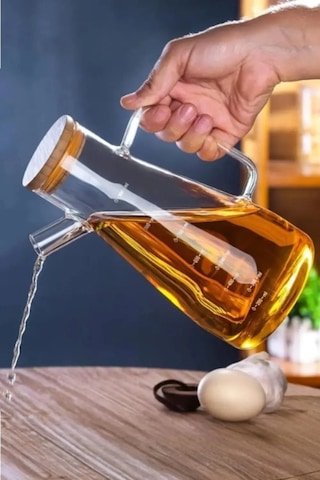 Periboia Standlı 2'li Cam Yağdanlık Çok Renkli