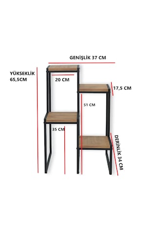 Çiçek Standı Saksı Standı Çiçeklik Raf Bitki Rafı 2144