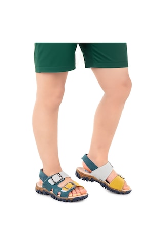 Kiko Kids Erkek Çocuk Sandalet Arz 2359 Petrol - Sarı