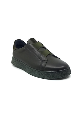 Catelli %100 Deri Tam Ortopedik Yumuşak İç Taban Erkek Kışlık Rahat Günlük Lastikli Sneaker Ayakkabı 40-44 Haki