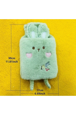 Elmpaly Yeşil Ayakcık 33.81 Onz Pvc Astarlı Isıtmalı Su Isıtıcı Sevimli Çıkarılabilir Ayıcık Design Antrasit