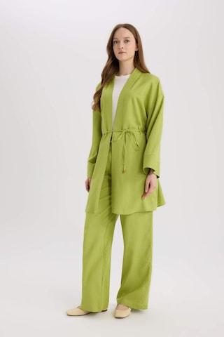 Defacto Relax Fit Kuşaklı Keten Karışımlı Kimono D8182ax25spgn698 Yeşil