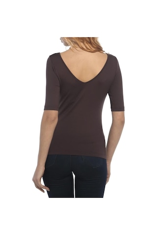 Bulalgiy Kadın Kahverengi Basic Tişört - Bga156144 Kahverengi