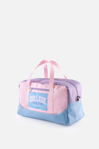 İcone Bag Baskılı Spor Çanta, Cepli Spor Çanta, Fermuarlı Detaylı Çocuk Spor Çanta, Mor - Pembe