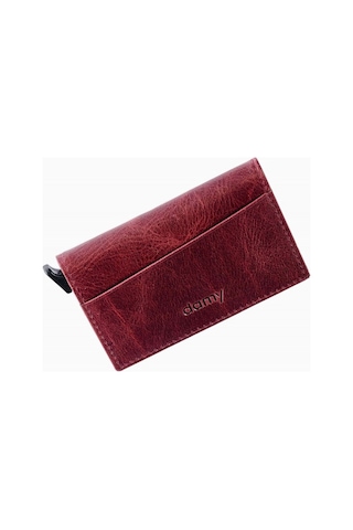 Damy Hakiki Deri Unisex Mekanizmalı Kartlık 611Cr - Bordo Bordo
