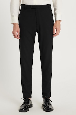 Tudors Erkek Slim Fit Dar Kesim Chino Yandan Cepli Pamuklu Siyah Pantolon-35721 Siyah