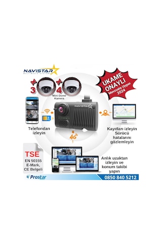 4 Kameralı 4g Gps Wifi Acil Durum Butonu Dahil Pratik Montaj Kamera Seti