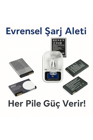 Led Ekranlı Evrensel Li-ıon Batarya Şarj Cihazı + Usb Girişli