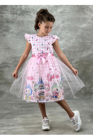 Sy Store Kız Çocuk Şık Günlük Ve Özel Gün Elbisesi Pembe