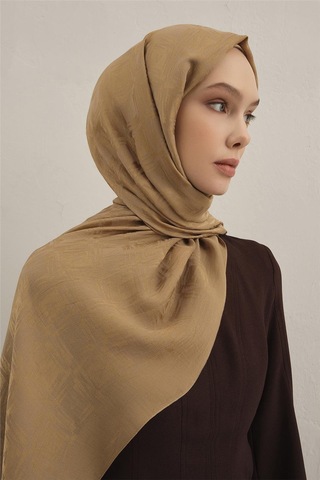 Armine Lyocell Naia Kare Monogram Şal 6 70 Camel