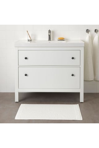Banyo Paspası Pamuk, 50x80 cm Beyaz Renk Beyaz