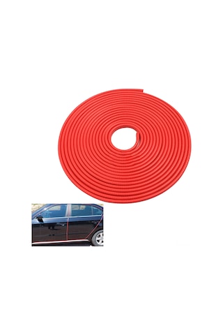 Lemestar Araç Kapı Kenarı Koruma Şeridi U Tipi 5m Pvc+metal Red, Çarpma Ve Çizikten Koruma