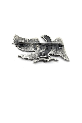 Oya Silver Gümüş Oksitli Kartal Broş Krb00