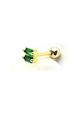 Yeşil Zirkon Taşlı 925ayar Gümüş Üzerine Altın Kaplama Tragus Kıkırdak Piercing 47055976