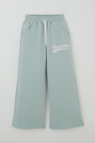 Breeze Kız Çocuk Pantolonlu Takım Brooklyn Yazı Baskılı Bağcıklı 8-14 Yaş , Ekru