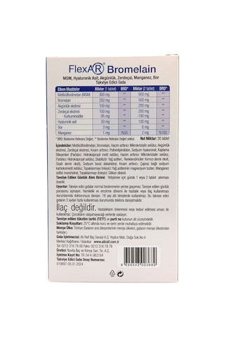 Flexar Bromelain 30 Tablet 3 Adet