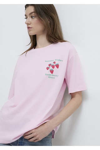 Mavi - Sicilia Baskılı Pembe Tişört 1614007-86953