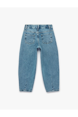 Koton Yüksek Bel Pamuklu Balon Kesim Denim Pantolon Lıght Indıgo 6skg40092ad Açık Mavi