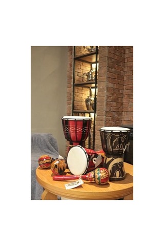 Ahşap Djembe Otantik Çalgı, 30 Cm, Mahoni Ağacı, Keçi Derisi, Darbuka Davul