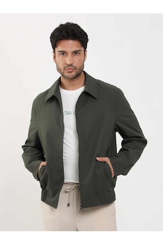 Dufy Haki Erkek Regular Fit Düz Klasik Yaka Bomber Mont - 104389-Haki