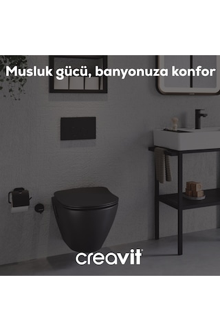 Creavit Ara Kesme Valfi 1/2-1/2" Siyah Mat Ms.ac50l.sym