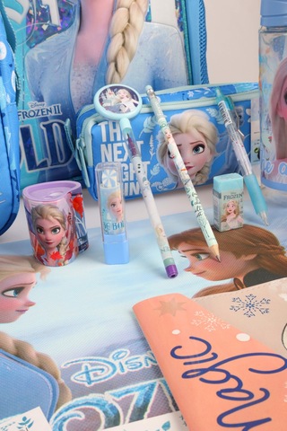 X Dekomus Lisanslı "ıce Queen Collection" Elsa Frozen Full Kırtasiye Seti Okul,kalem Ve Beslenme Çantası,beslenme Kabı,500 Ml Matara Seti Altın