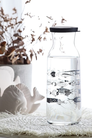 LAV Fonte Cam Karaf Tekli 1,2 L Balık Dekorlu Silikon Kapaklı (Sürahi )