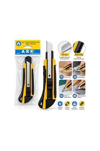 24 Adet Lüx Plastik Grip Falçata Maket Bıçak 18mm Çelik Bıçak Aklby-bsva58