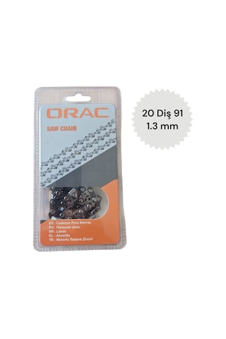 Kesik Zincir Orac 91 1.3 Mm, 20 Diş, Yuvarlak Ağız Dayanıklı Ve Pürüzsüz Kesim Performansı