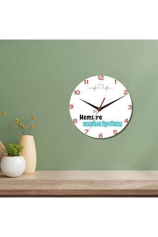Annelere Özel Tasarımlı Duvar Cam Saati Beyaz