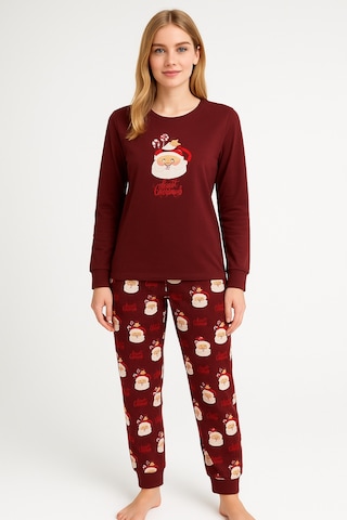 Mutlu City Kadın Yumuşak Doku Termal Pijama Takımı 42050 Vişne Çürüğü