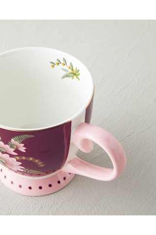 English Home Loly New Bone China Kupa 460 Ml Bordo Bordo