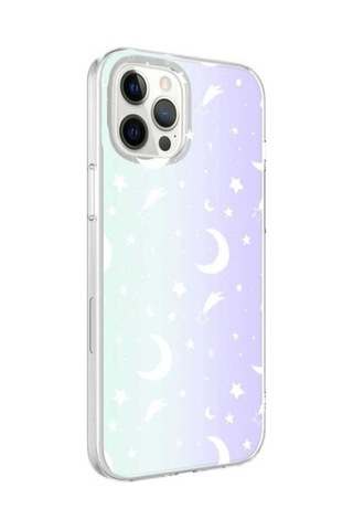 Apple Uyumlu iPhone 12 Pro Kılıf Zore M-blue Desenli Kapak Moon No4