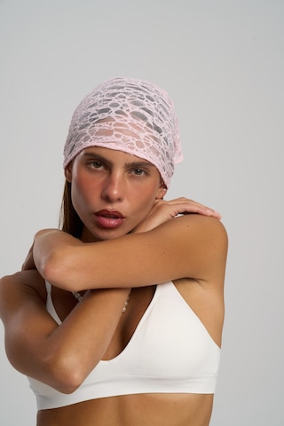 Mai Studios Co. Miray Üçgen Kesim Pembe Dantel Bandana Pembe