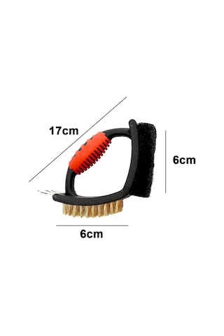 Izgara Fırçası Temizleme Fırçası Barbekü Temizleme Fırçası Açık Hava Izgarası İçin Çok Amaçlı Pirinç Kıllı Ovma Pedi Ve Kazıyıcı İle