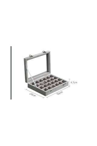 Yystore Takı Saklama Kutusu Kadife Şeffaf Pencere Ücretsiz Kombinasyon Mor